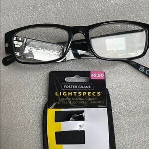 Foster Grant Black Lighted Reading Glasses